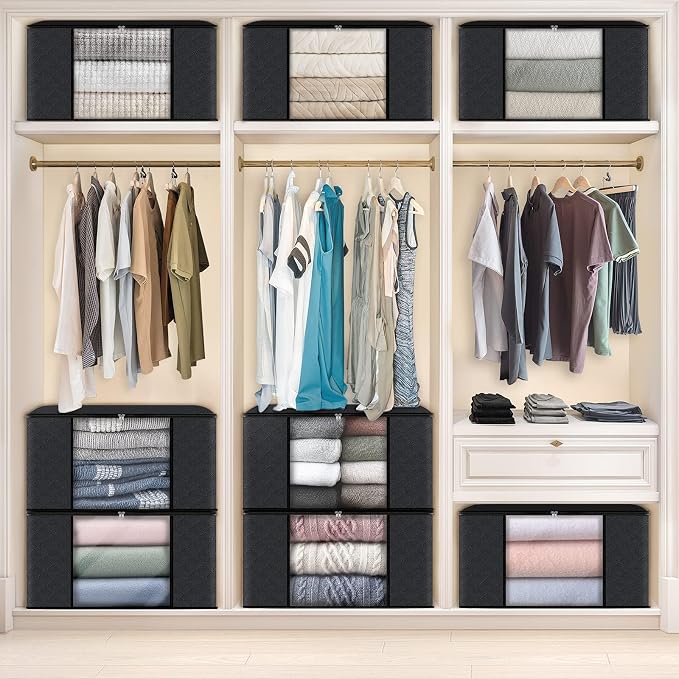 Fab totes Storage Bags, Clothes Blanket Storage Bins Foldable Closet Organizers - Image 6