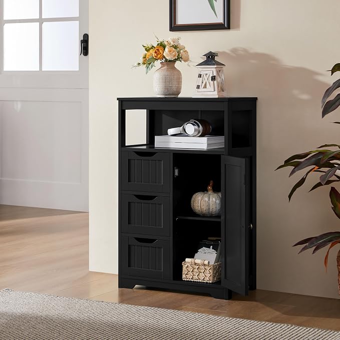 Yaheetech Bathroom Floor Cabinet, Free Standing Wooden Storage Cabinet Multiple - Image 4