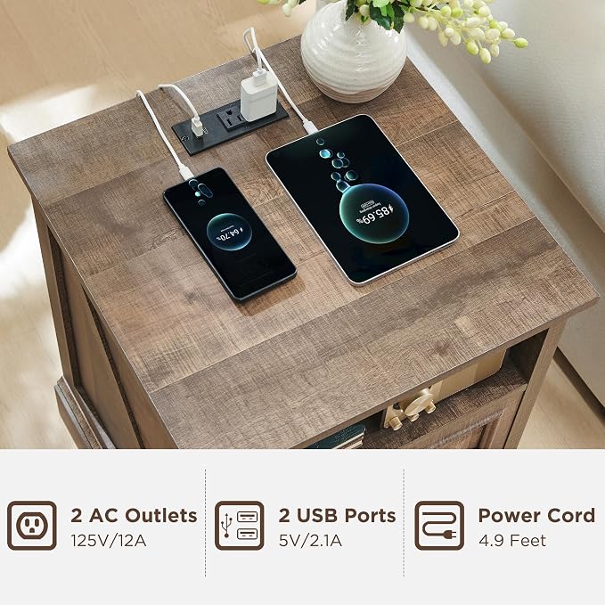 ACCOHOHO 18" Farmhouse Nightstand - Image 3