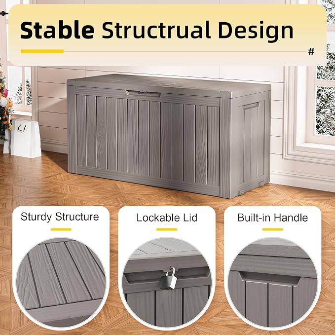 Outdoor Storage Box, Resin Deck Boxes Outdoor Waterproof - Image 5