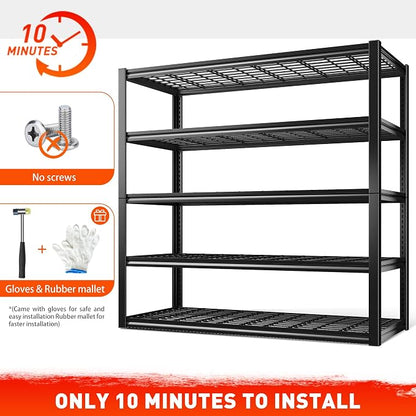 REIBII 48.2''W Garage Shelving Heavy Duty Metal Shelving 3000LBS Storage - Image 9
