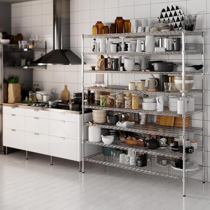 24" Deep x 60" Wide x 74" Height Wire Shelving Kit | 8-Tier | NSF Commercial - Image 6