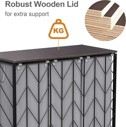 WOWLIVE Laundry Basket with Wheels, 142L Hamper 3 Section with Lid, Dirty - Image 6
