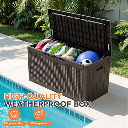 105 Gallon Deck Box Outdoor Indoor Waterproof Storage Box - Image 6