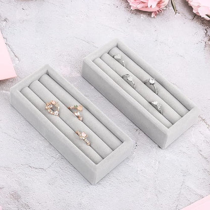 DesignSter Small Jewelry Tray, Velvet Jewelry Display Tray, Stackable Jewelry - Image 4