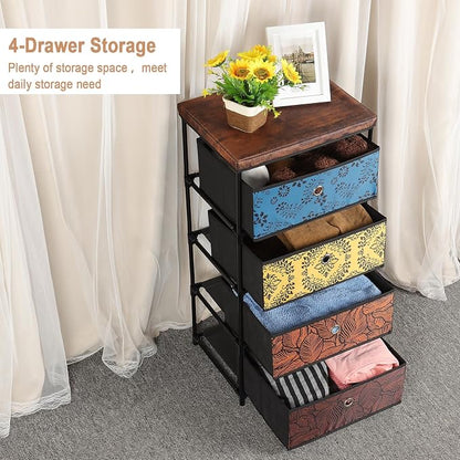 HAITRAL 4 Drawers Clothes Storage Organizer, Small Fabric Storage Chest - Image 4