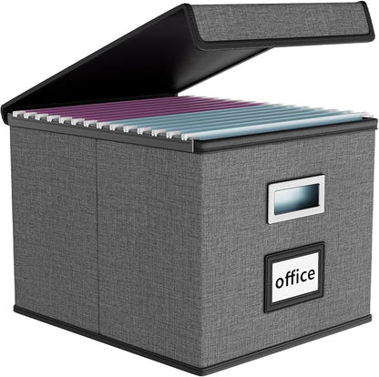 File Organizer Box with Lids, Collapsible File Folder Organizer | File Box with by Huolewa