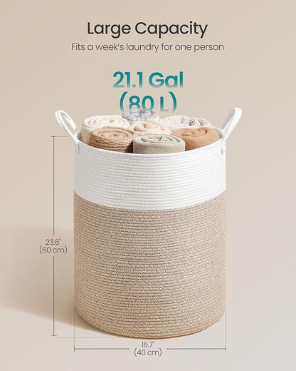 SONGMICS Laundry Hamper, Cotton Rope Laundry Basket - Image 5