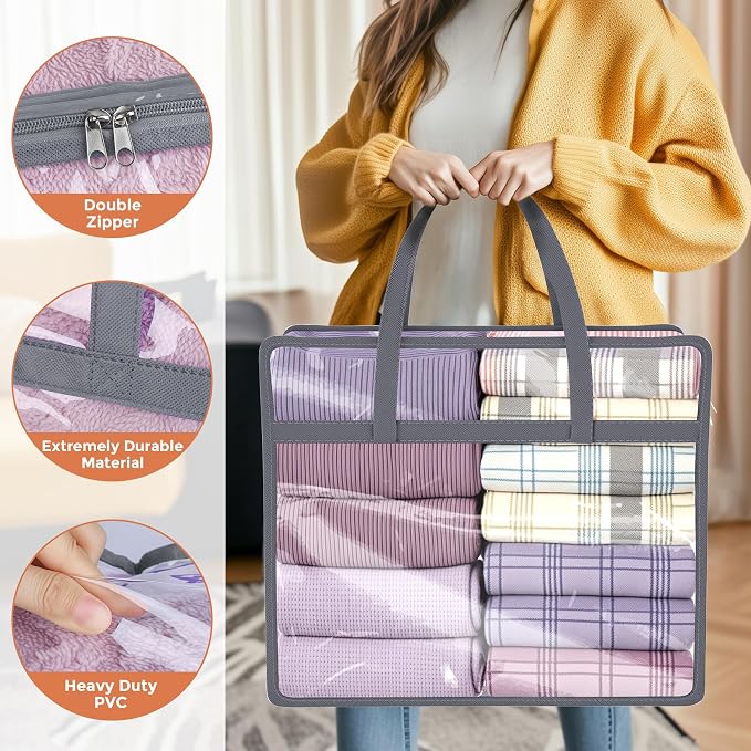 Budding Joy 6 Pack Clear Zippered Storage Bags - Image 3