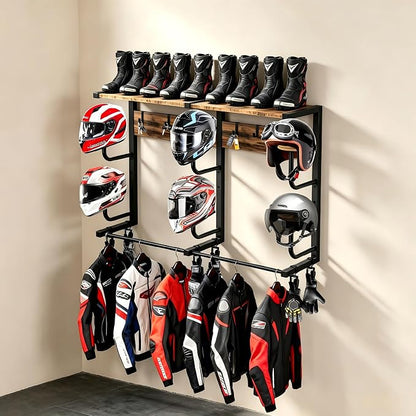Motorcycle Helmet Holder Wall Mount, Motorcycle Gear Rack - Image 7