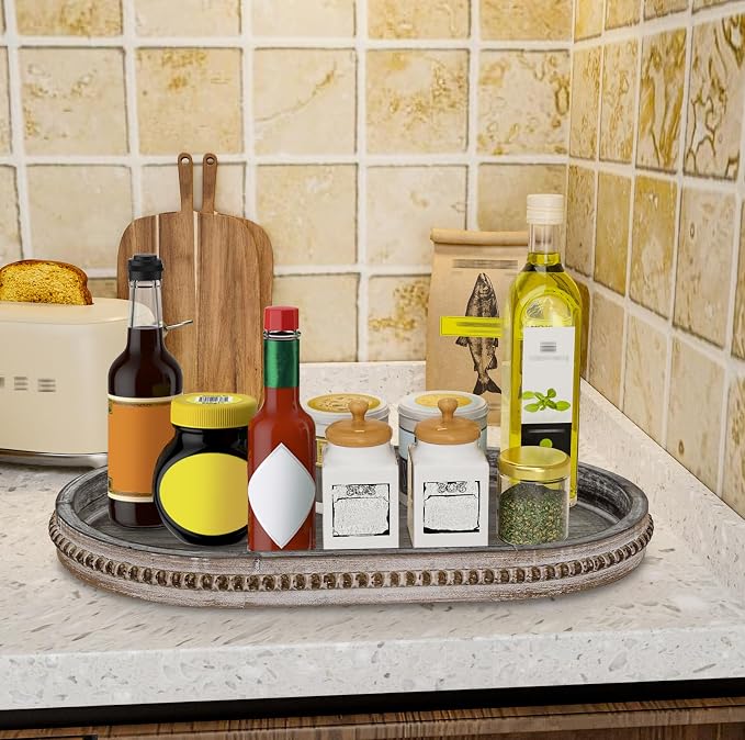 MAONAME Wood Serving Tray, Farmhouse Wooden Tray - Image 5