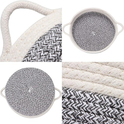 Sea Team 2-Pack Cotton Rope Baskets, 10 x 3 Inches Small Woven Storage Basket - Image 4