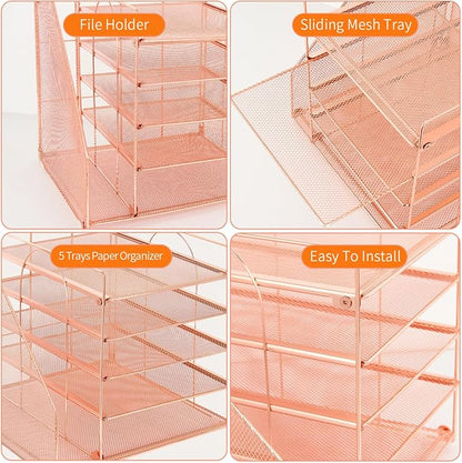 LEKETREE Desk Organizers and Accessories, 5-Tier Paper Letter Tray Organizer - Image 3