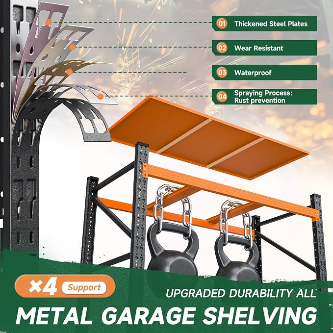 Letaya 4000LBS Heavy Duty Storage Shelves, 4 Tier Large Tall Industrial Shelving - Image 7