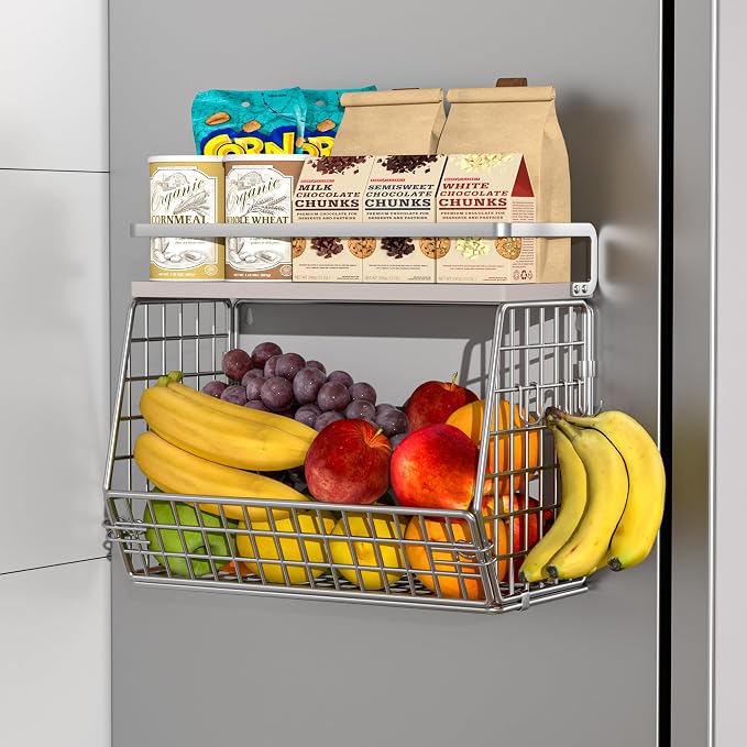 Magnetic Shelf for Fridge, Onion and Potato Spice Snacks Fruit and Vegetable by Clothink