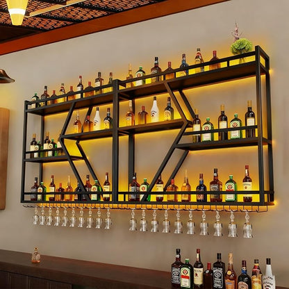 94.4in Wine Rack Wall Mounted, Modern Wine Storage Rack Wall Mounted - Image 3