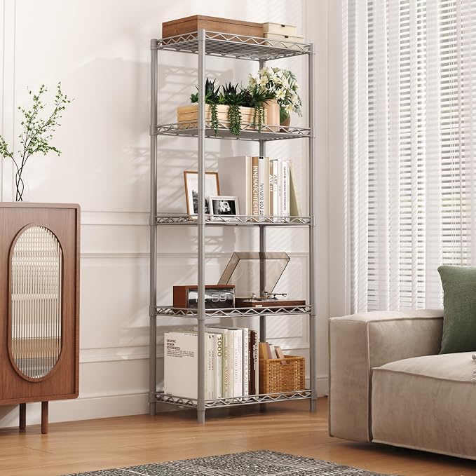 HOMEFORT 5-Tier Wire Shelving 5 Shelves Unit Metal Storage Rack Durable - Image 5
