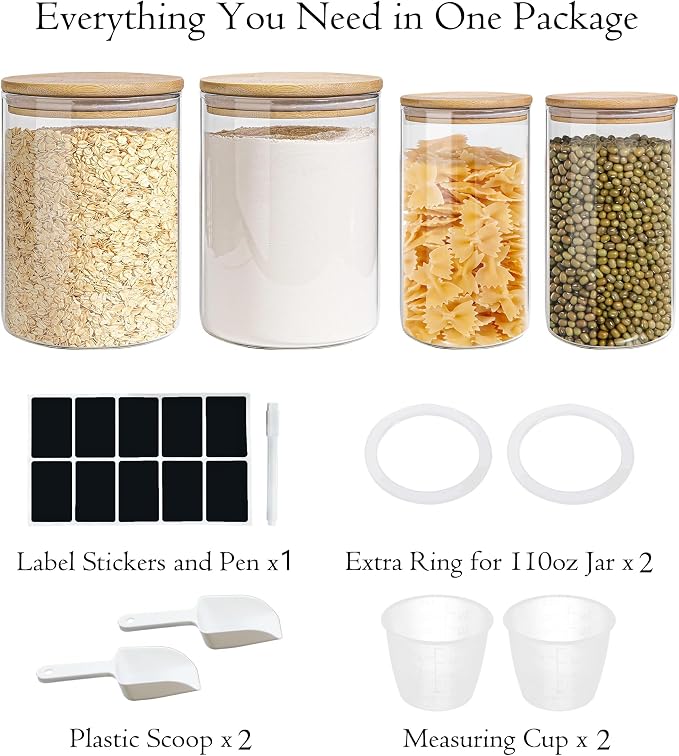 Glass Storage Jars Set Elegant Containers - Image 7