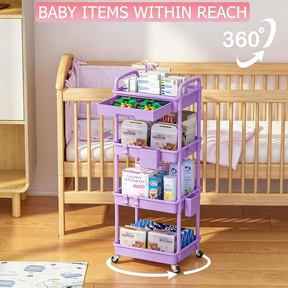 REBECAT 4 Tier Rolling Cart - Image 3