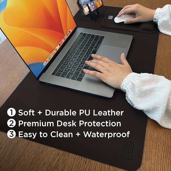 Black+Decker Faux Leather Desk Mat - Image 2