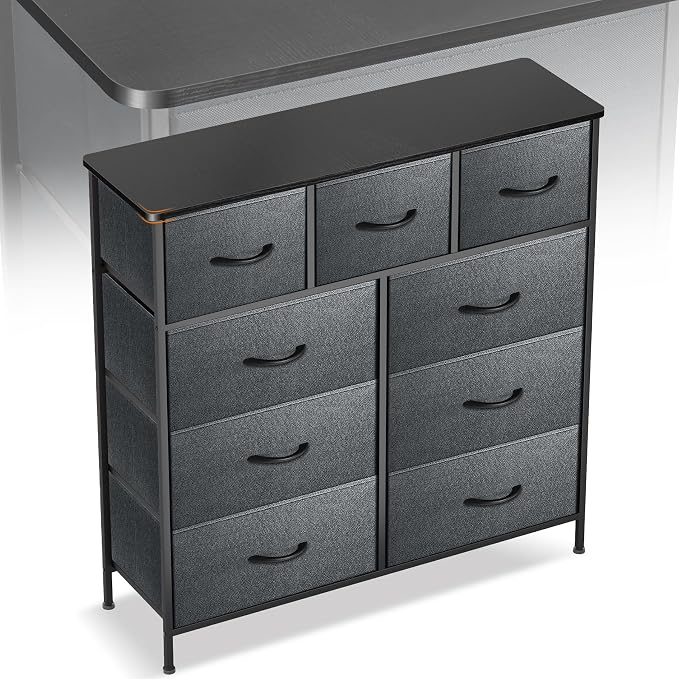Curved Profile Dresser for Bedroom, Chest of Drawers, 9 Storage Drawers by Sonharlar