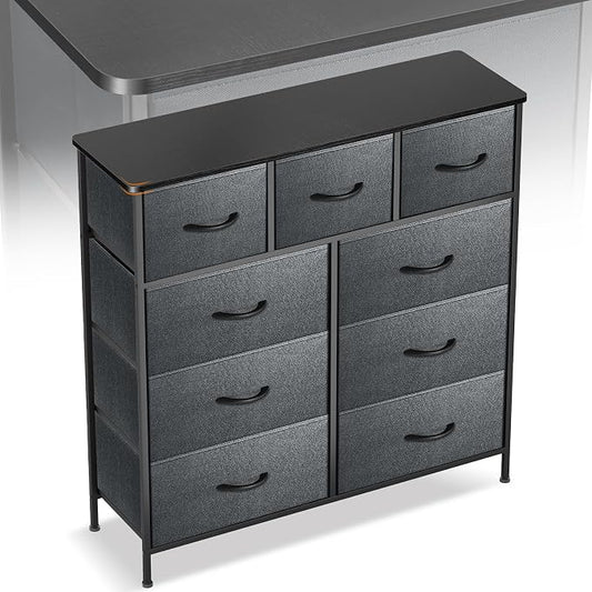 Curved Profile Dresser for Bedroom, Chest of Drawers, 9 Storage Drawers by Sonharlar