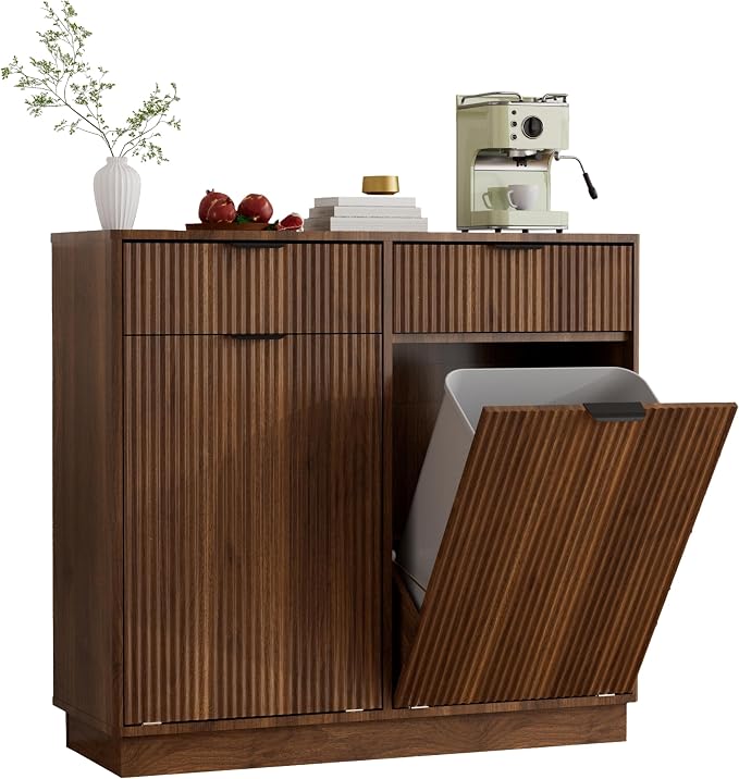 Double Tilt-Out Trash Cabinet, Laundry Hamper Cabinet by Unknown