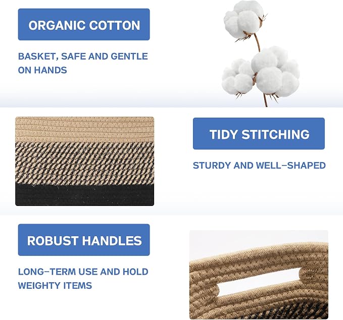 4 Pack Woven Storage Baskets for Organizing - Image 2