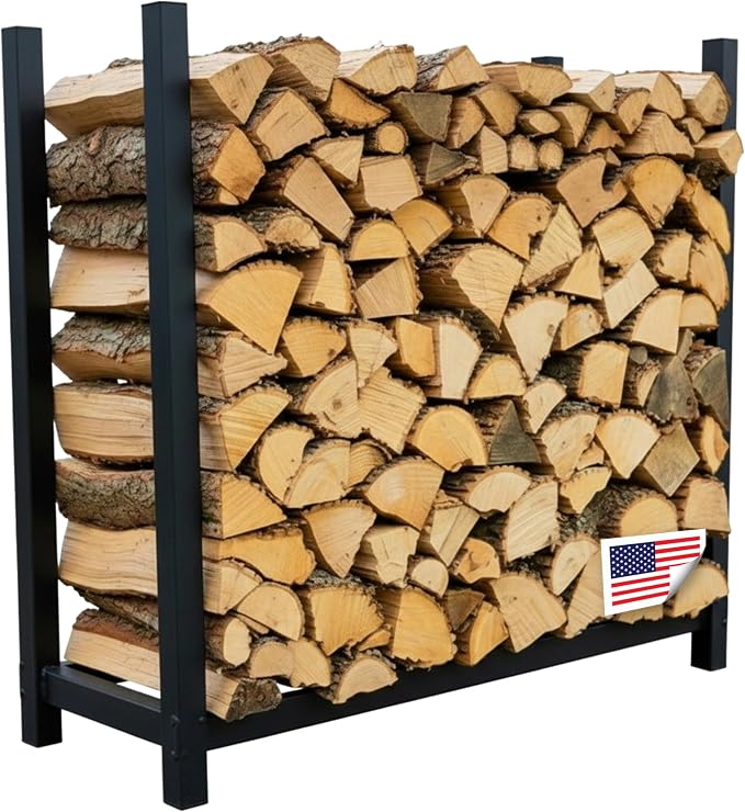 Woodhaven 3-Foot Firewood Rack – Made in USA – 1/8 Cord Raised Lumber Storage by Woodhaven