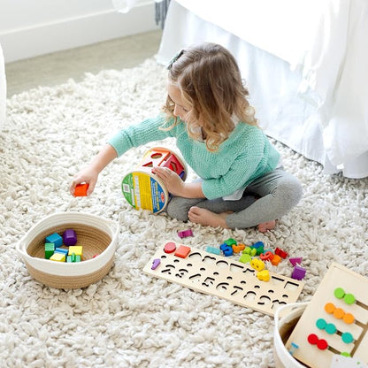 5-Piece Round Woven Cotton Rope Storage Baskets - Image 3