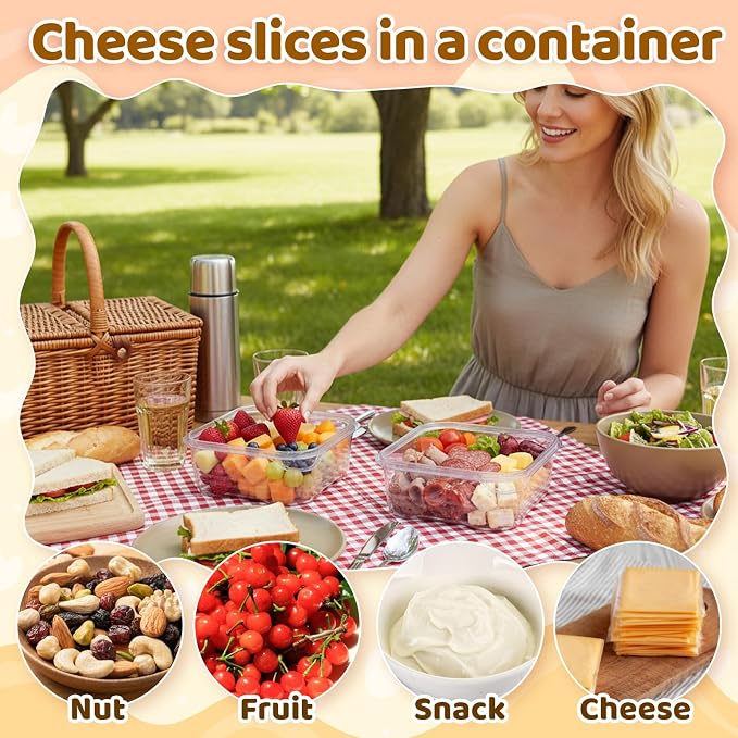 Cheese Container for Refrigerator 2 Pcs Reusable Sliced Cheese Container Clear - Image 6