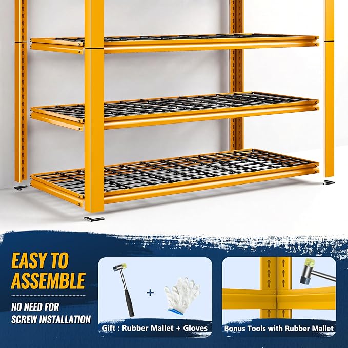 REIBII Storage Shelves, Heavy Duty Metal Shelving 2000LBS, Metal Shelves 5 Tier - Image 7