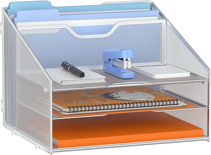 Letter Tray Organizer, Mesh Desk File Organizer by Gawerk