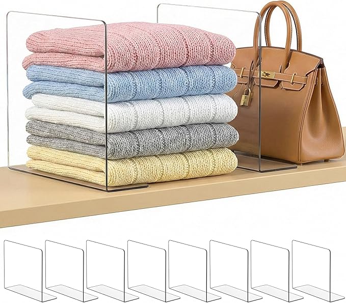 SortNStore Shelf Dividers for Closet Organization: 10" Tall x 12" Deep by SortNStore