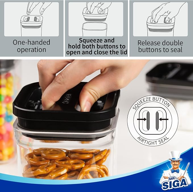 MR.SIGA 6 Piece Airtight Food Storage Container Set, BPA Free Kitchen Pantry - Image 3