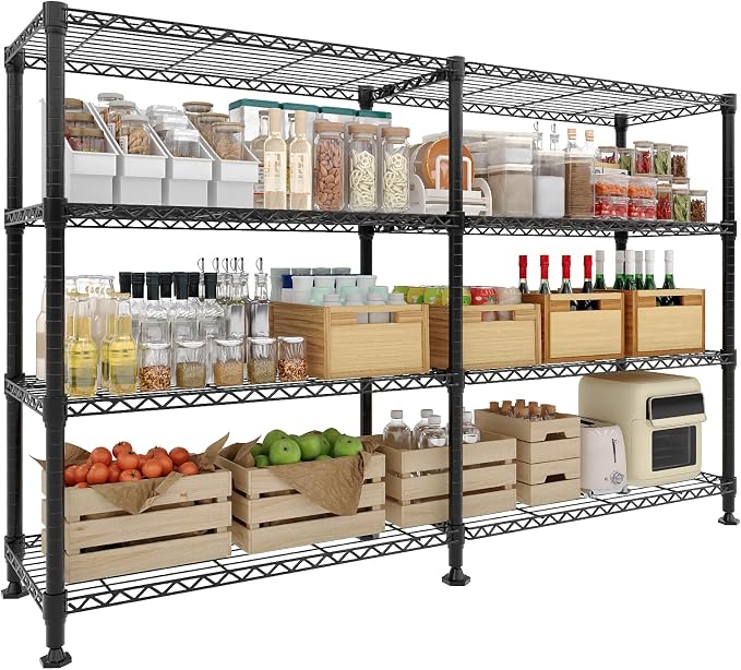 Garvee Metal Storage Shelves 4-Tiers, Standing Garage Shelving Unit 59"W x by Garvee