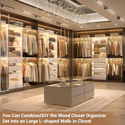 Aheaplus Closet System with 4 Drawers, 8FT Wood Closet Organizer System - Image 2