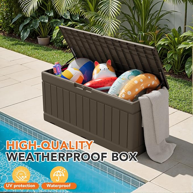 78 Gallon Deck Box Outdoor Indoor Waterproof Storage Box - Image 6