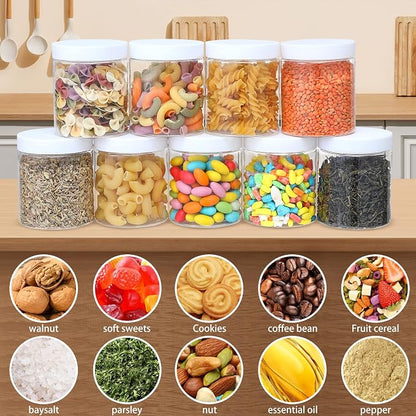 36PCS 8OZ Plastic Jars with Screw On Lids, Labels Refillable Empty Round Slime - Image 6
