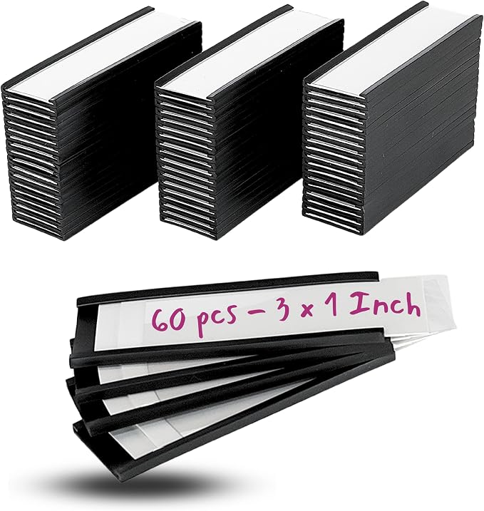 Availey 60 Pack Magnetic 'C' Channel Label Holders by Availey