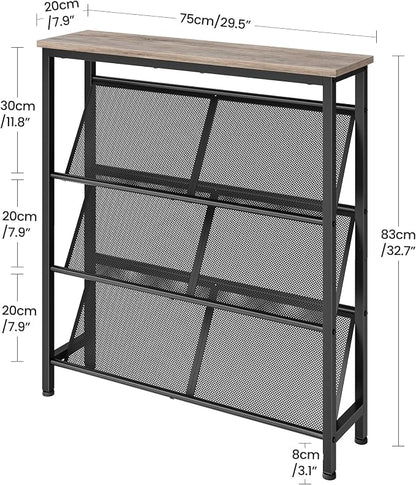 CHOEZON Shoe Rack, 4-Tier Slanted Shoe Storage Shelf, Narrow Shoe Rack - Image 3