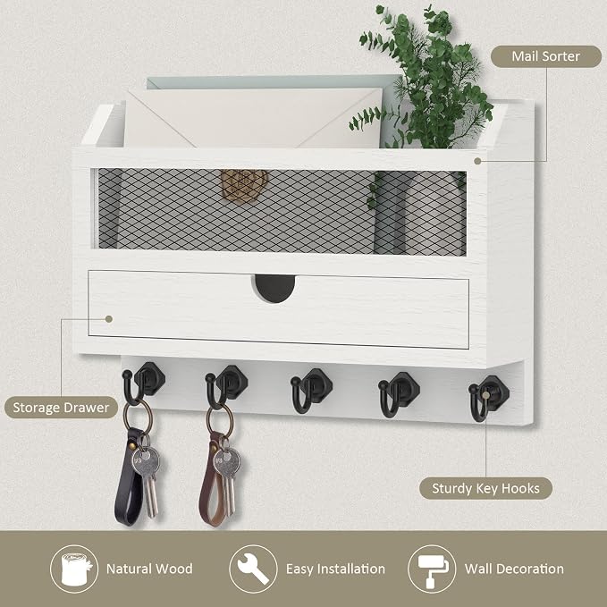 Nekon Key and Mail Holder for Wall, Key Organizer - Image 2