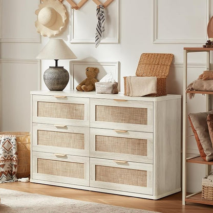 LEYAOYAO Rattan 6 Drawer Dresser - Image 4