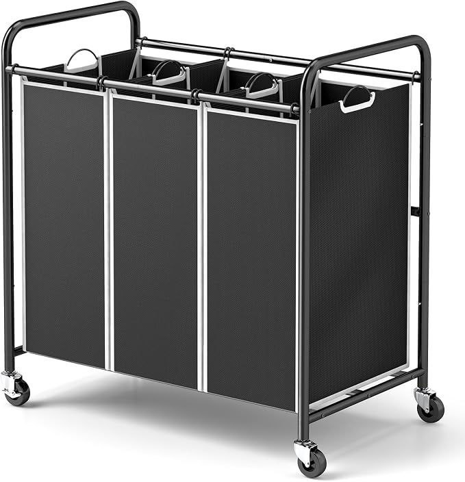 ROMOON Laundry Sorter Hamper 3 Section, Divided Laundry Basket Organizer by ROMOON