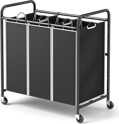ROMOON Laundry Sorter Hamper 3 Section, Divided Laundry Basket Organizer by ROMOON