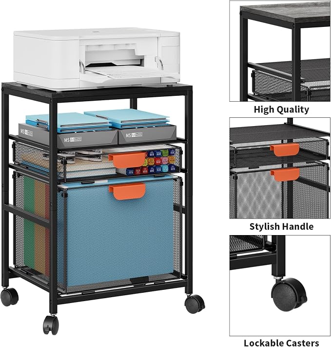 Marbrasse Rolling File Cart - Image 6