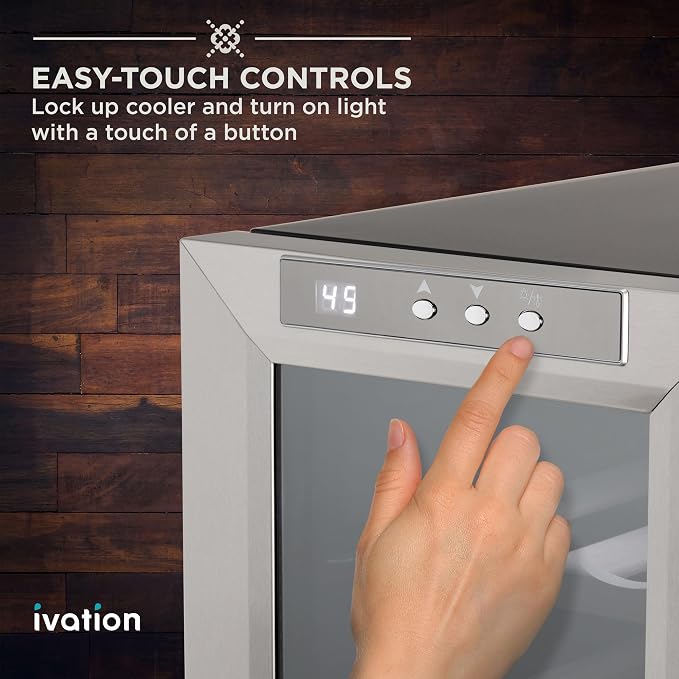 Ivation Premium Stainless Steel 6 Bottle Horizontal Thermoelectric Wine - Image 3