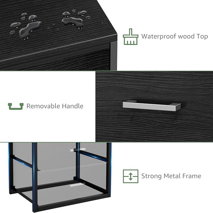 BOLUO Stackable Storage Drawers Closet Organizers and Storage Fabric Black 2 - Image 8