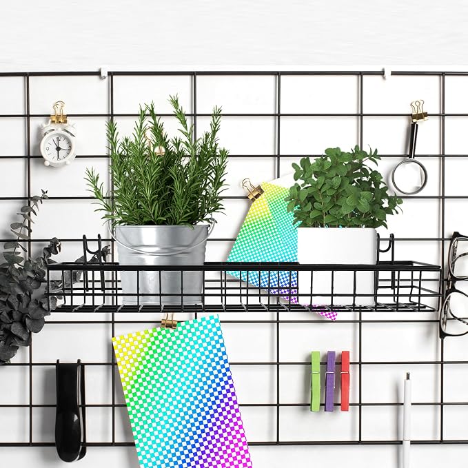 4 Pcs Wire Baskets Wall Grid Panel Hanging Wire Basket Hanging Wall Baskets No - Image 7