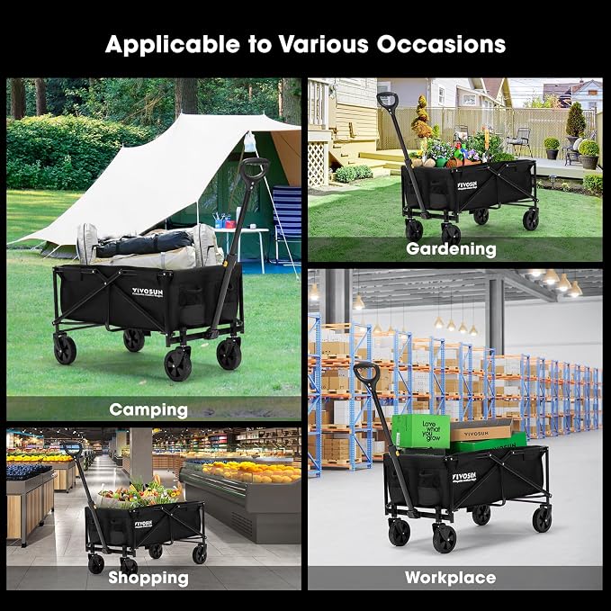 VIVOSUN Collapsible Folding Wagon, Outdoor Utility - Image 7